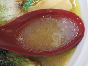 山形赤から味噌ラーメン@肉そば鶏中華 最上川 木場店（木場駅）スープ