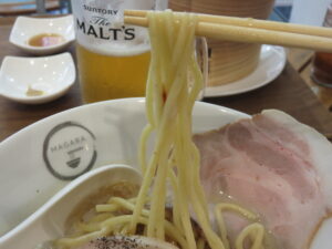 鶏白湯そば【塩】@MAGARA（志木駅）麺