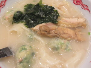 かつお豚骨スープ野菜わんたん麺（台湾極細麺シングル）@手包み わんたん好 秋葉原店（秋葉原駅）具