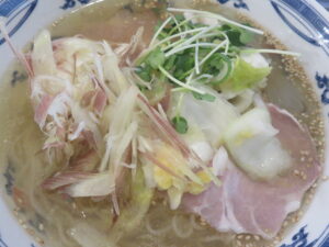 ピーマン油のひやし白醤油@ラーメン屋 藁しべ（高知駅）具