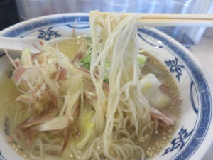 ピーマン油のひやし白醤油@ラーメン屋 藁しべ（高知駅）麺