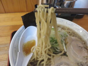 煮干し中華（小盛・こってり）@中華そば 雲ノ糸 鶴岡本店（鶴岡駅）麺