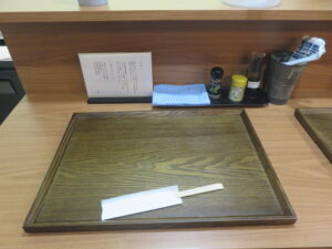 中華そば@天地 AME-TSUCHI（秋津駅）卓上