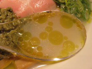 特製牡蠣塩ラーメン@らぁめん 希いろ（中野坂上駅）スープ