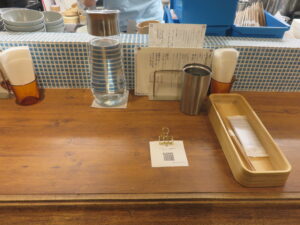 笹川流れの汐らーめん@ハレ＆ケ（市ケ谷駅）卓上