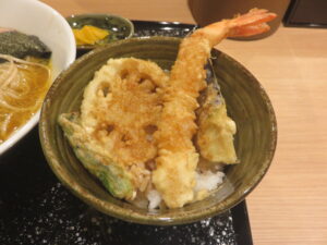 中華そば(細めん)@天ぷらと酒肴 深綠栽(新小岩駅)ミニ天丼