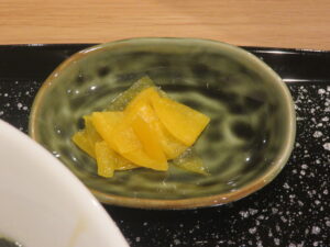 中華そば(細めん)@天ぷらと酒肴 深綠栽(新小岩駅)沢庵