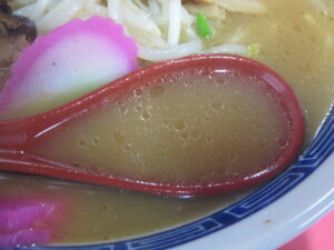 味噌ラーメン@ラーメン 富新(網走駅)スープ