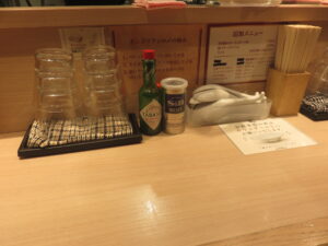 ボンゴレロッソピカンテ@BONGOLIAN NOODLES (自由が丘駅)卓上
